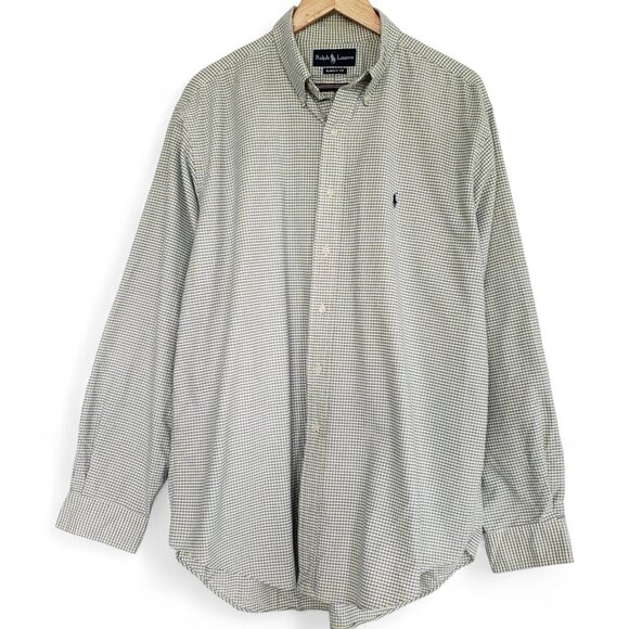 Polo Ralph Lauren Button Down Shirt Men's Micro Window Pane Plaid Preppy XXL - Picture 1 of 6